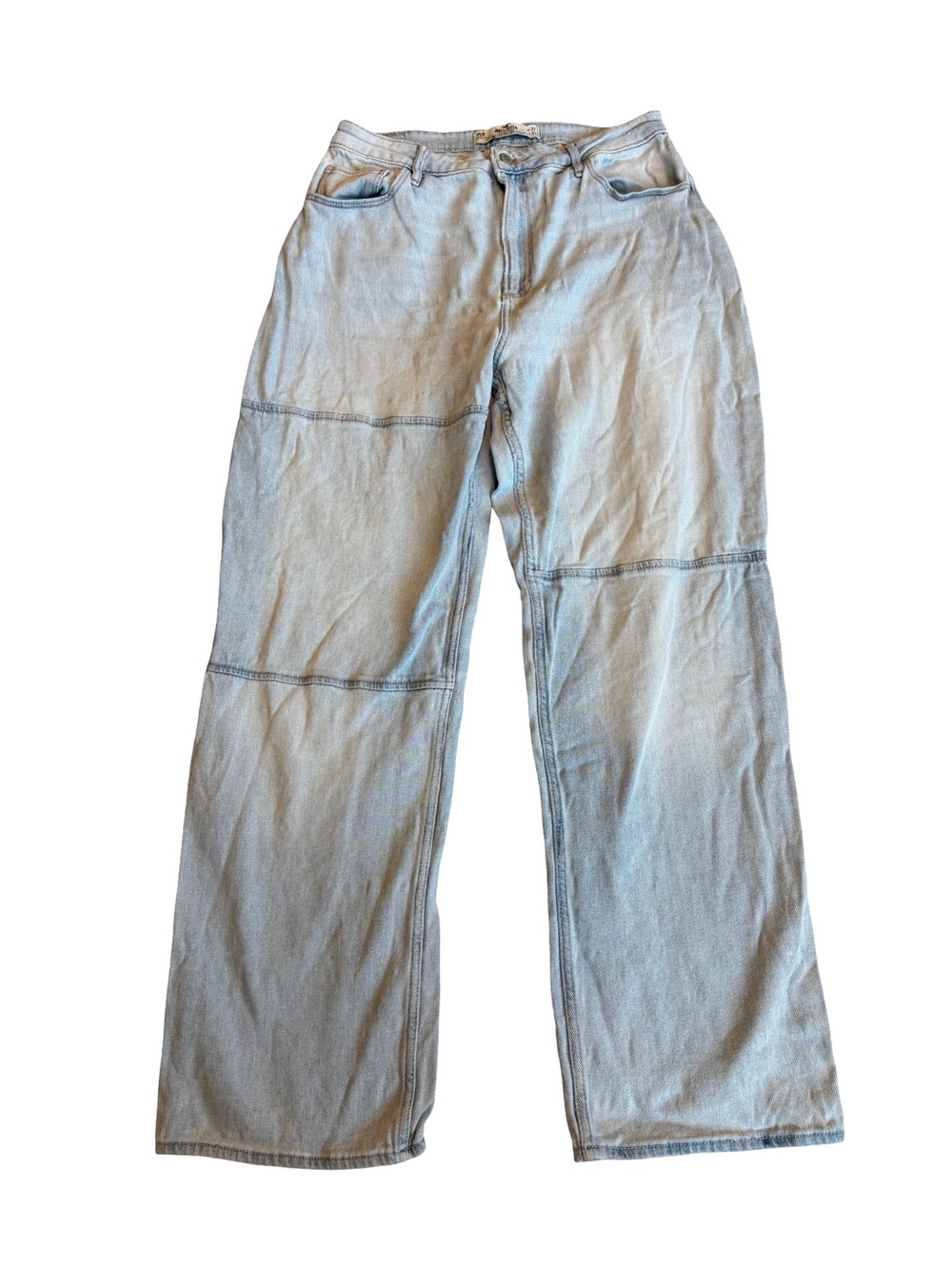 Hollister Light Wash Wide Leg Jeans Pants Y2k Retro Seam Detail Size 15R Women's